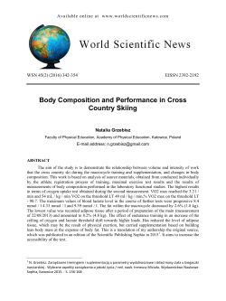 Body Composition and Performance in Cross Country Skiing