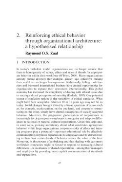 2. Reinforcing ethical behavior through organizational