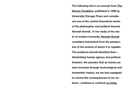 The following text is an excerpt from The Human Condition