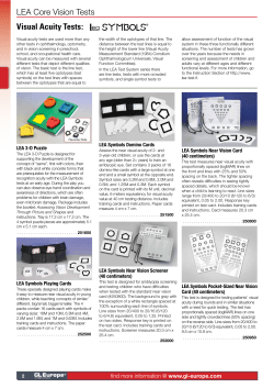 LEA Core Vision Tests Visual Acuity Tests: