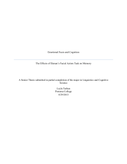 Emotional Faces and Cognition