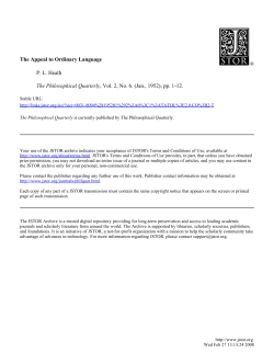 The Appeal to Ordinary Language P. L. Heath The Philosophical