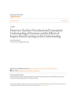 Preservice Teachers` Procedural and Conceptual