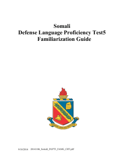 somali familiarization guide - Defense Language Institute Foreign