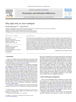 Why night owls are more intelligent