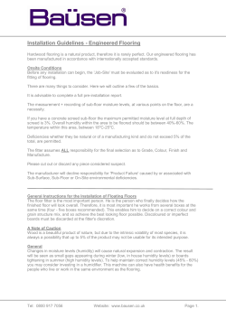 Installation Guidelines - Engineered Flooring
