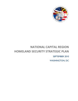 National Capital Region Homeland Security Strategic Plan