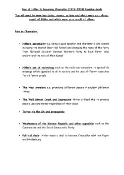 Rise of Hitler to becoming Chancellor (1919