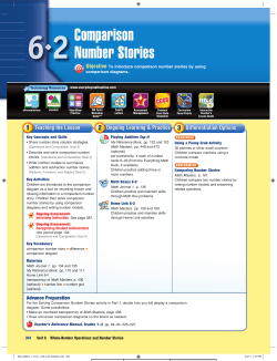 Comparison Number Stories