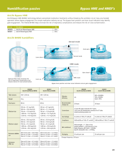 Humidification passive Bypass HME and HMEF`s