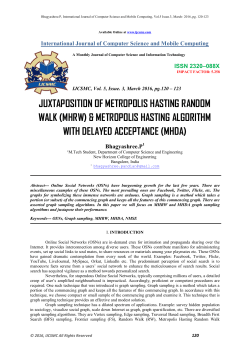 JUXTAPOSITION OF METROPOLIS HASTING RANDOM WALK