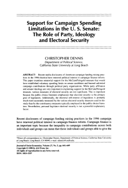 Support for Campaign Spending Limitations in the U. S. Senate: The