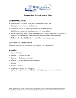 Preventive War—Lesson Plan - Deliberating in a Democracy