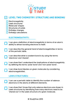 level two chemistry: structure and bonding