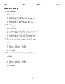 Precalculus Review Sheet