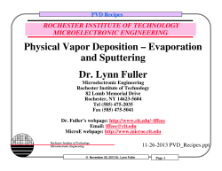 Physical Vapor Deposition &ndash; Evaporation and - RIT