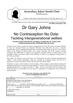 Dr Gary Johns - The Australian Adam Smith Club
