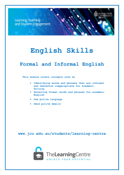 Formal and Informal English