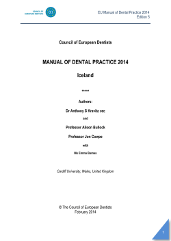 MANUAL OF DENTAL PRACTICE 2014 Iceland