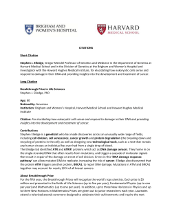 CITATIONS Short Citation Stephen J. Elledge, Gregor Mendel