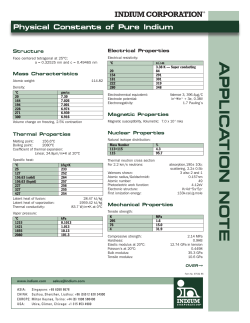 Physical Constants of Pure Indium