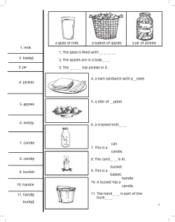 1 1. milk 2. basket 3. jar 4. pickles 5. apples 6. bottle 7. candle a