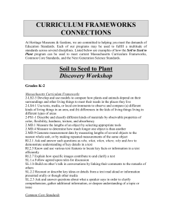 Curriculum Frameworks: Soil to Seed to Plant