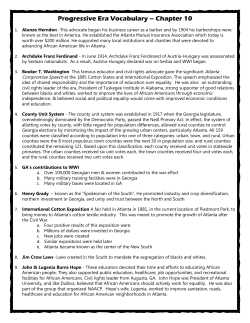 Progressive Era Vocabulary &ndash; Chapter 10