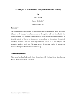 An analysis of international comparisons of adult literacy