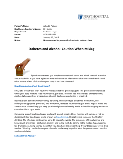 Diabetes and Alcohol: Caution When Mixing