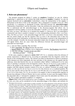Ellipsis and Anaphora