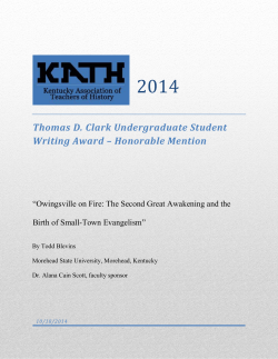 Thomas D. Clark Undergraduate Student Writing Award