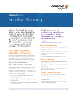 Adaptive Planning