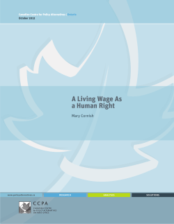 A Living Wage As a Human Right - Canadian Centre for Policy