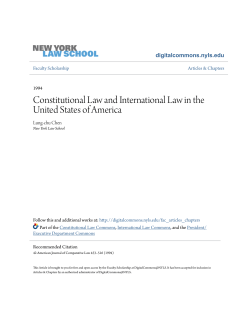 Constitutional Law and International Law in the United States of