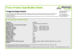 Forex Product Specification Sheet