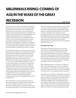 millennials rising: coming of age in the wake of the