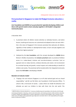 First preschool in Singapore to make full