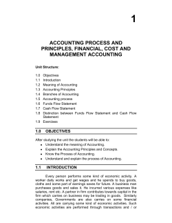 accounting process and principles, financial, cost and management