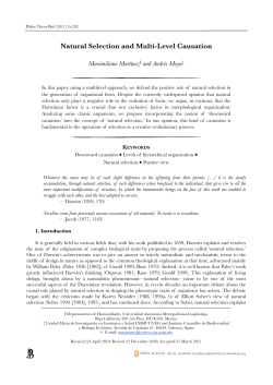 Natural Selection and Multi-Level Causation - Philsci