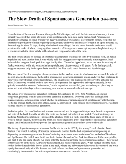 The Slow Death of Spontaneous Generation (1668