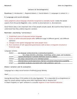 Language and social attitudes