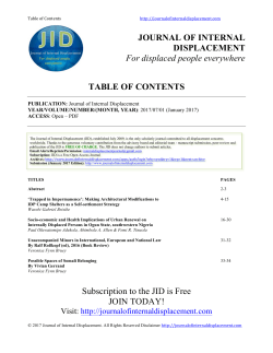 TOC - journal of internal displacement