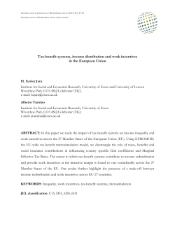 Tax-benefit systems, income distribution and work incentives in the