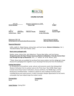 HIS&ndash;101&ndash;050: History of Western Civilization