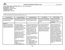 2013-2014 Course Assessment Report for SPAN 112