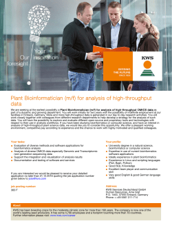 Plant Bioinformatician (m/f) for analysis of high