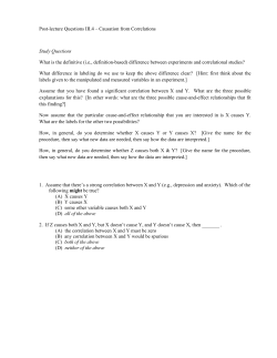 Post-lecture Questions III.4 – Causation from Correlations Study