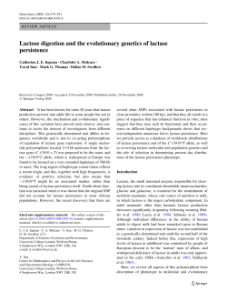 Lactose digestion and the evolutionary genetics of lactase