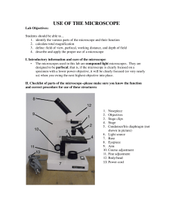 USE OF THE MICROSCOPE